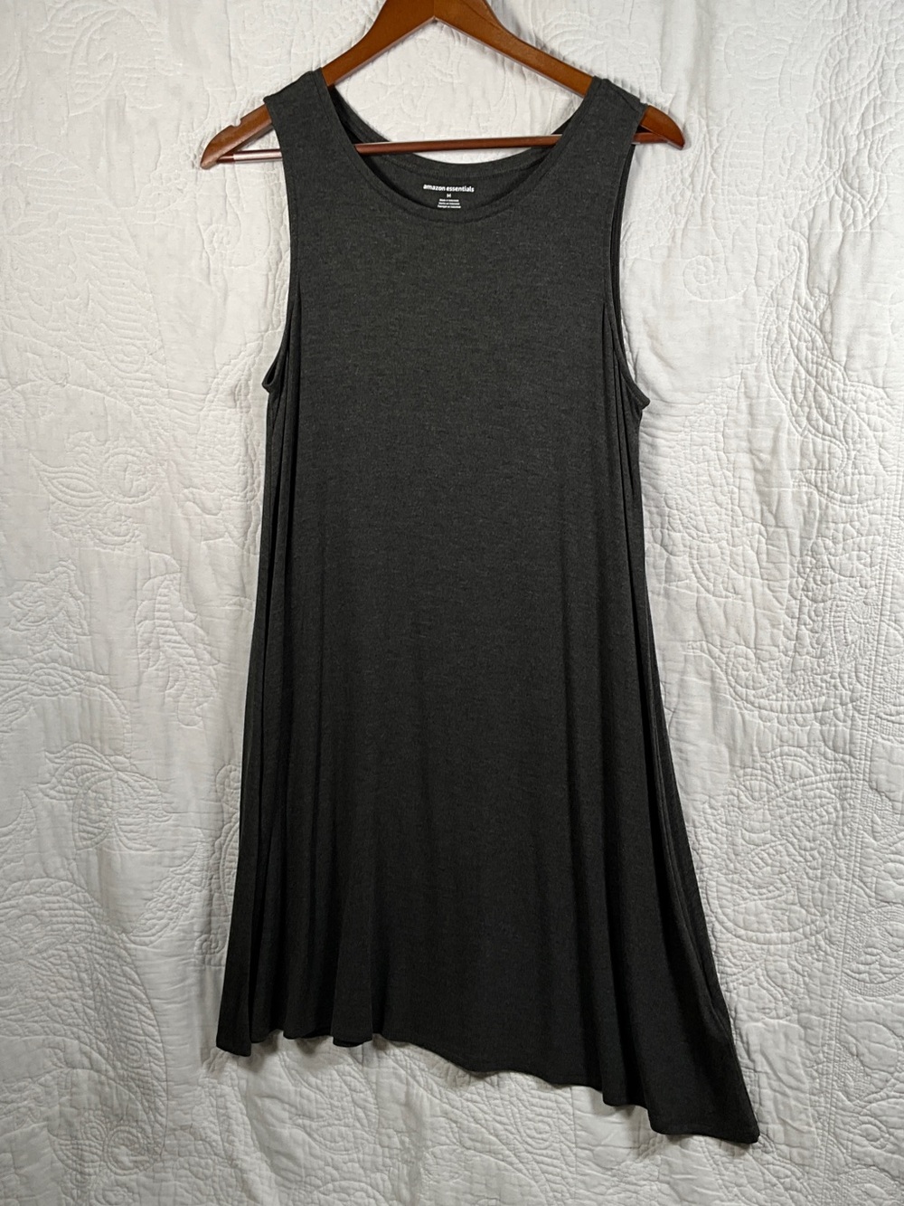 Amazon Essentials Charcoal Gray Midi Tank Dress